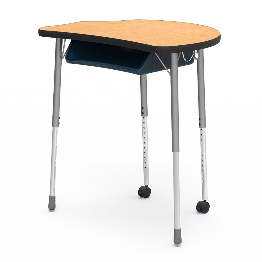 Virco MC2432BBC - Virco Molecule Series Student Desk 24" x 32" Laminate Top with Plastic Book-Box and two Casters- Create Shapes when Pushed Together - SchoolOutlet