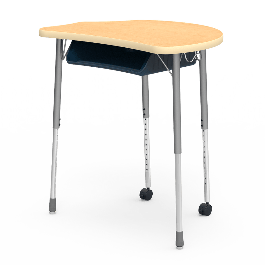 Virco MC2432BBC - Virco Molecule Series Student Desk 24" x 32" Laminate Top with Plastic Book-Box and two Casters- Create Shapes when Pushed Together - SchoolOutlet