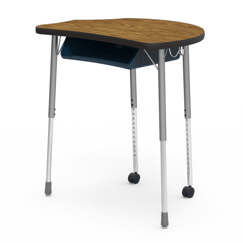 Virco MC2432BBC - Virco Molecule Series Student Desk 24" x 32" Laminate Top with Plastic Book-Box and two Casters- Create Shapes when Pushed Together - SchoolOutlet