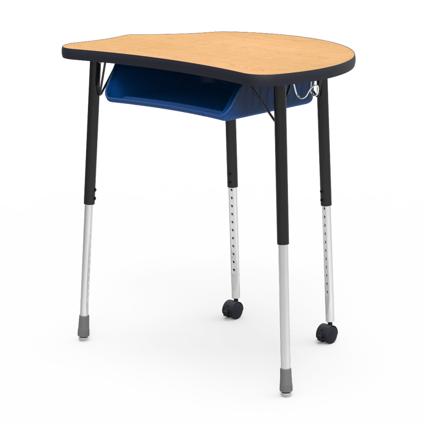 Virco MC2432BBC - Virco Molecule Series Student Desk 24" x 32" Laminate Top with Plastic Book-Box and two Casters- Create Shapes when Pushed Together - SchoolOutlet