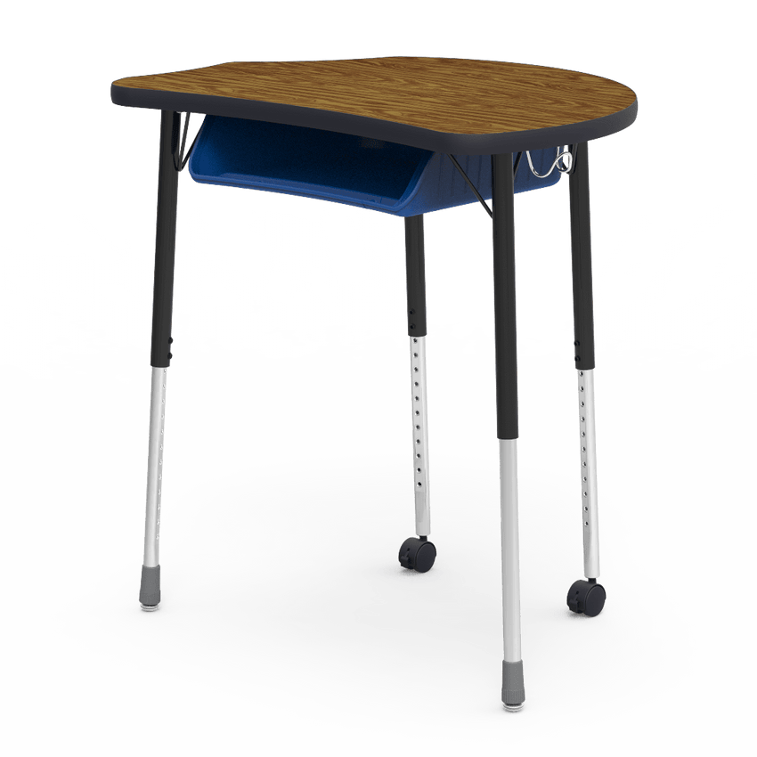 Virco MC2432BBC - Virco Molecule Series Student Desk 24" x 32" Laminate Top with Plastic Book-Box and two Casters- Create Shapes when Pushed Together - SchoolOutlet