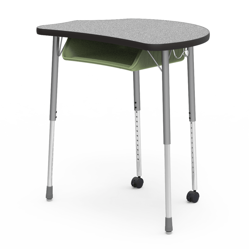 Virco MC2432BBC - Virco Molecule Series Student Desk 24" x 32" Laminate Top with Plastic Book-Box and two Casters- Create Shapes when Pushed Together - SchoolOutlet