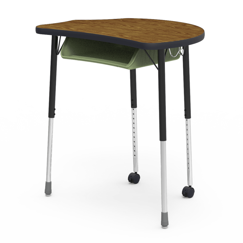 Virco MC2432BBC - Virco Molecule Series Student Desk 24" x 32" Laminate Top with Plastic Book-Box and two Casters- Create Shapes when Pushed Together - SchoolOutlet