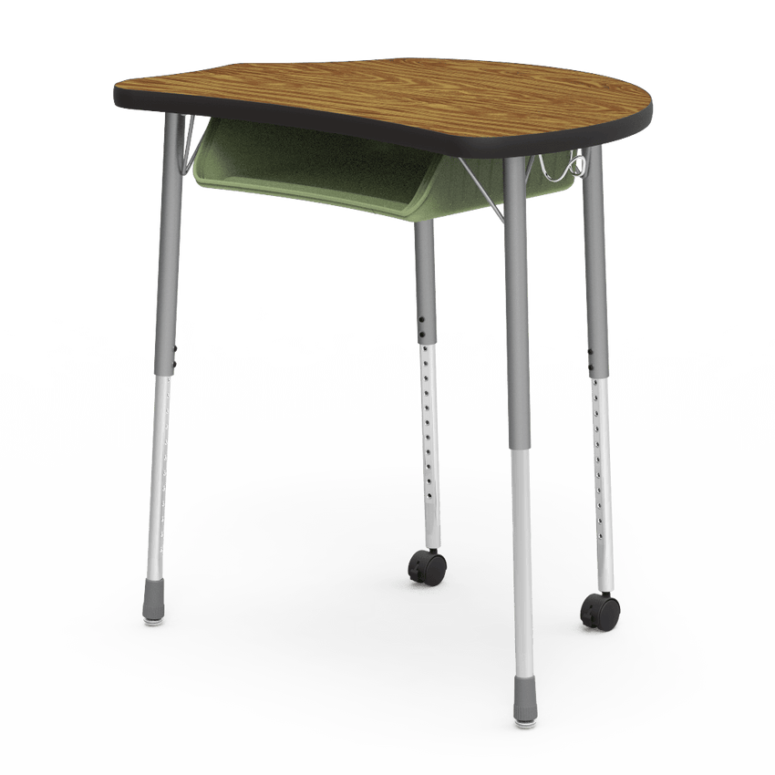 Virco MC2432BBC - Virco Molecule Series Student Desk 24" x 32" Laminate Top with Plastic Book-Box and two Casters- Create Shapes when Pushed Together - SchoolOutlet