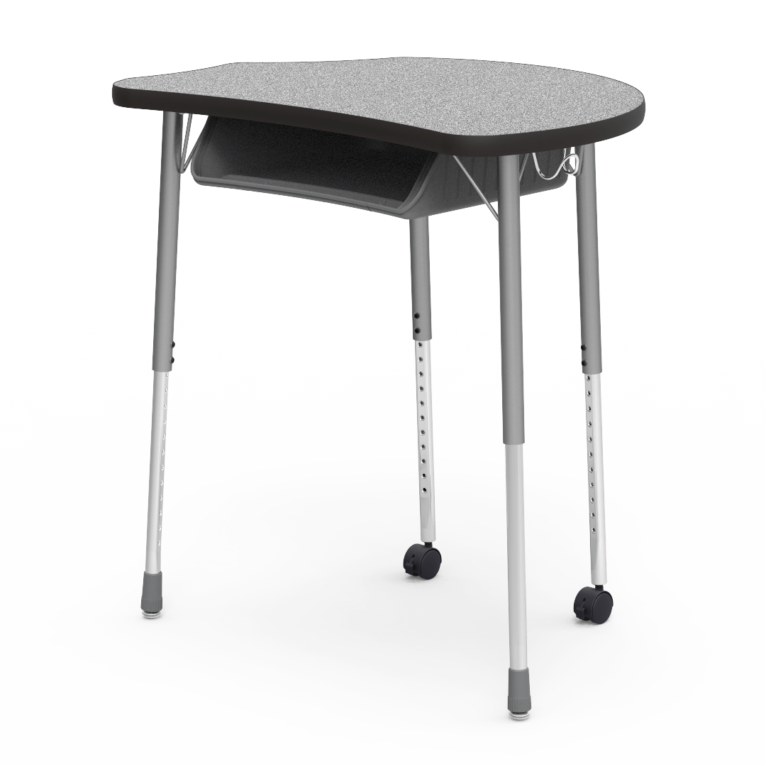 Virco MC2432BBC - Virco Molecule Series Student Desk 24" x 32" Laminate Top with Plastic Book-Box and two Casters- Create Shapes when Pushed Together - SchoolOutlet