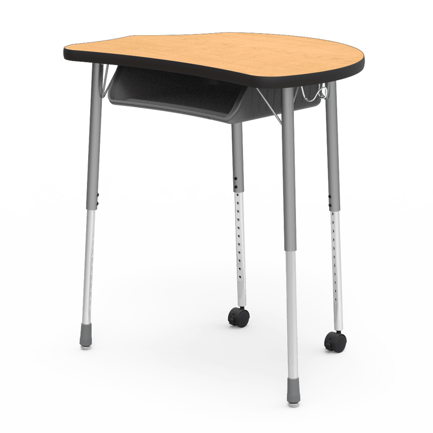 Virco MC2432BBC - Virco Molecule Series Student Desk 24" x 32" Laminate Top with Plastic Book-Box and two Casters- Create Shapes when Pushed Together - SchoolOutlet