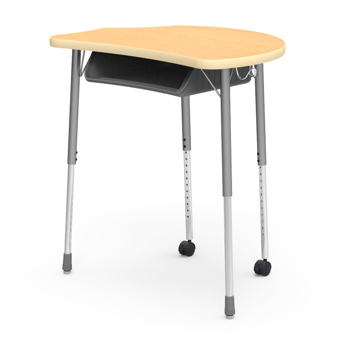 Virco MC2432BBC - Virco Molecule Series Student Desk 24" x 32" Laminate Top with Plastic Book-Box and two Casters- Create Shapes when Pushed Together - SchoolOutlet