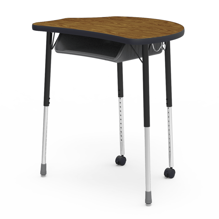 Virco MC2432BBC - Virco Molecule Series Student Desk 24" x 32" Laminate Top with Plastic Book-Box and two Casters- Create Shapes when Pushed Together - SchoolOutlet