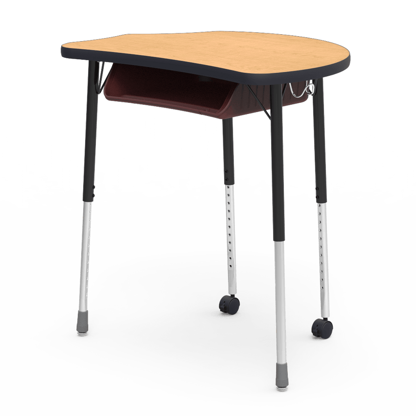 Virco MC2432BBC - Virco Molecule Series Student Desk 24" x 32" Laminate Top with Plastic Book-Box and two Casters- Create Shapes when Pushed Together - SchoolOutlet