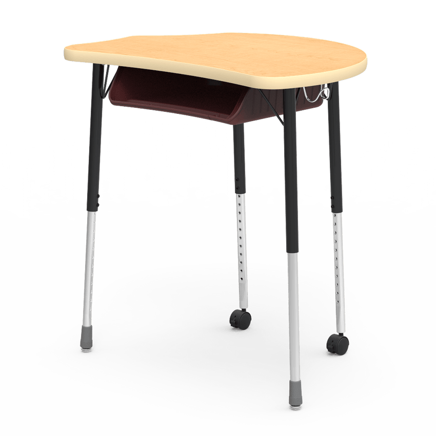 Virco MC2432BBC - Virco Molecule Series Student Desk 24" x 32" Laminate Top with Plastic Book-Box and two Casters- Create Shapes when Pushed Together - SchoolOutlet