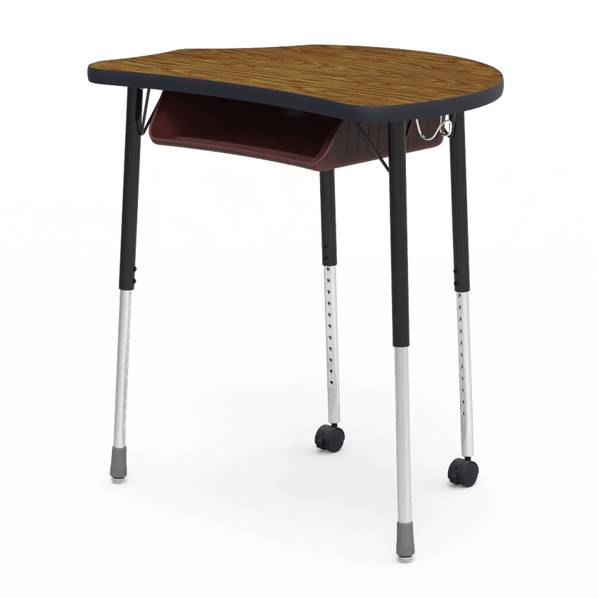 Virco MC2432BBC - Virco Molecule Series Student Desk 24" x 32" Laminate Top with Plastic Book-Box and two Casters- Create Shapes when Pushed Together - SchoolOutlet