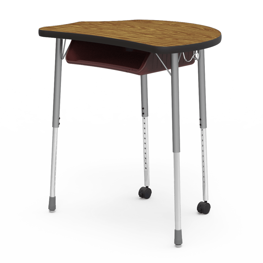 Virco MC2432BBC - Virco Molecule Series Student Desk 24" x 32" Laminate Top with Plastic Book-Box and two Casters- Create Shapes when Pushed Together - SchoolOutlet