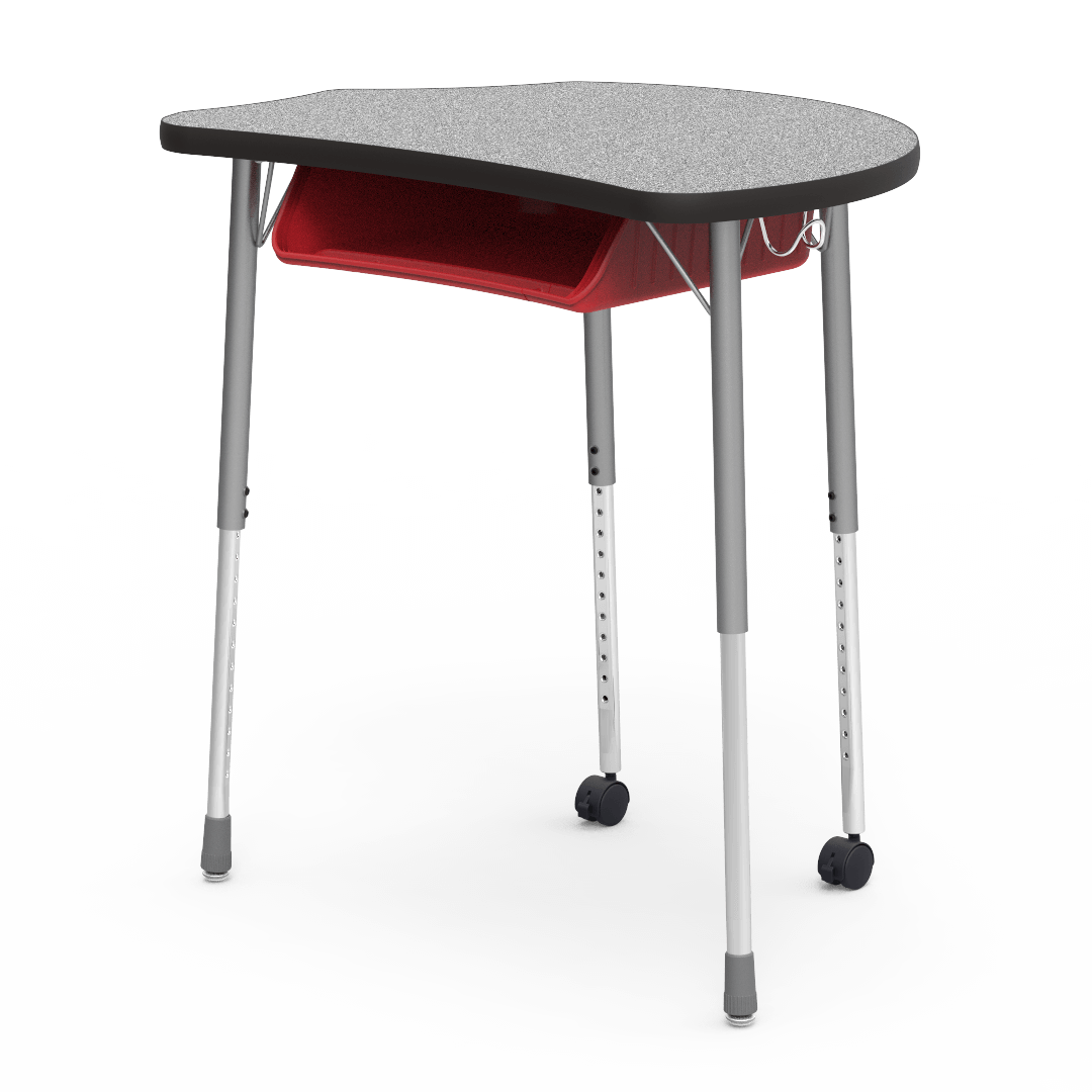 Virco MC2432BBC - Virco Molecule Series Student Desk 24" x 32" Laminate Top with Plastic Book-Box and two Casters- Create Shapes when Pushed Together - SchoolOutlet