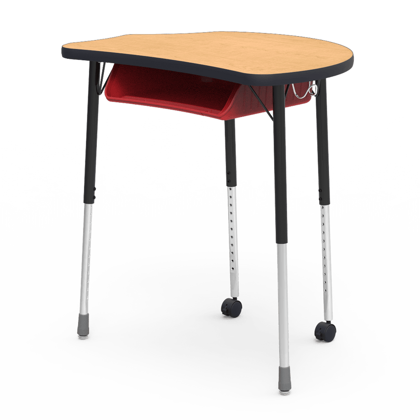 Virco MC2432BBC - Virco Molecule Series Student Desk 24" x 32" Laminate Top with Plastic Book-Box and two Casters- Create Shapes when Pushed Together - SchoolOutlet