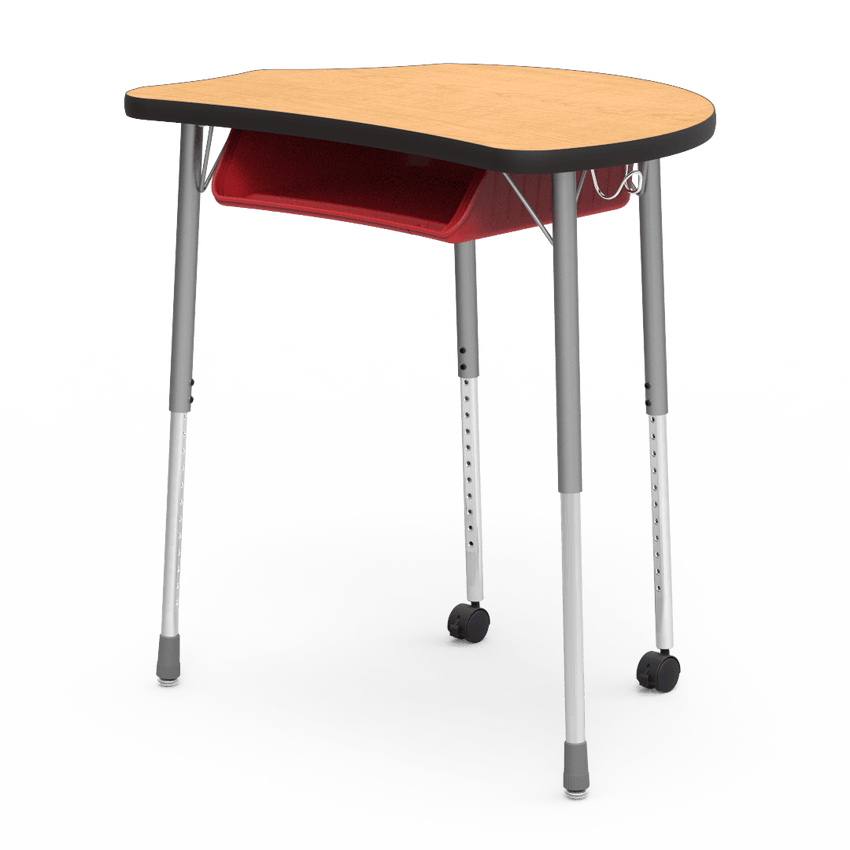 Virco MC2432BBC - Virco Molecule Series Student Desk 24" x 32" Laminate Top with Plastic Book-Box and two Casters- Create Shapes when Pushed Together - SchoolOutlet