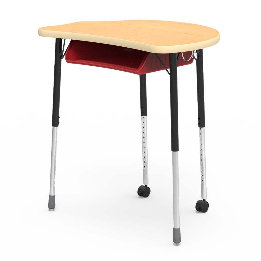 Virco MC2432BBC - Virco Molecule Series Student Desk 24" x 32" Laminate Top with Plastic Book-Box and two Casters- Create Shapes when Pushed Together - SchoolOutlet