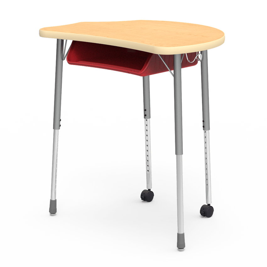 Virco MC2432BBC - Virco Molecule Series Student Desk 24" x 32" Laminate Top with Plastic Book-Box and two Casters- Create Shapes when Pushed Together - SchoolOutlet