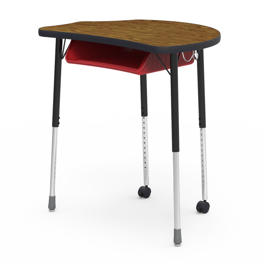 Virco MC2432BBC - Virco Molecule Series Student Desk 24" x 32" Laminate Top with Plastic Book-Box and two Casters- Create Shapes when Pushed Together - SchoolOutlet