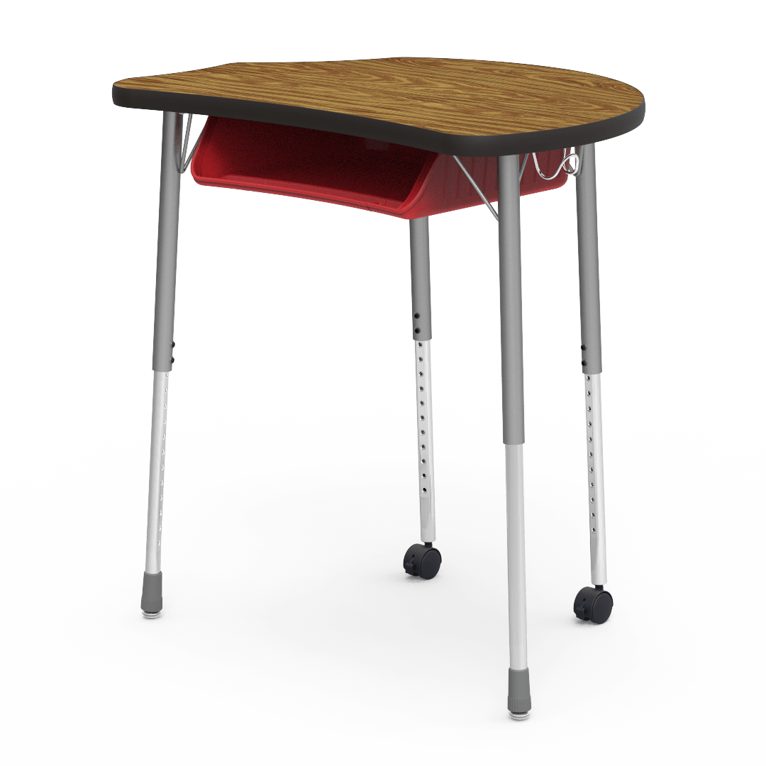 Virco MC2432BBC - Virco Molecule Series Student Desk 24" x 32" Laminate Top with Plastic Book-Box and two Casters- Create Shapes when Pushed Together - SchoolOutlet