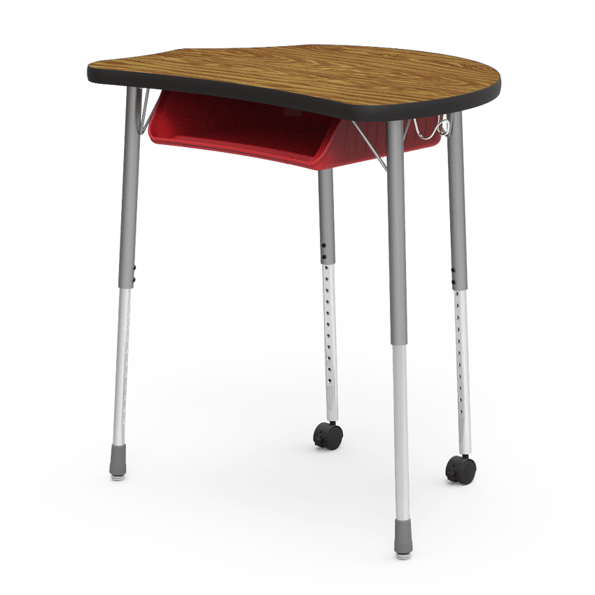 Virco MC2432BBC - Virco Molecule Series Student Desk 24" x 32" Laminate Top with Plastic Book-Box and two Casters- Create Shapes when Pushed Together - SchoolOutlet