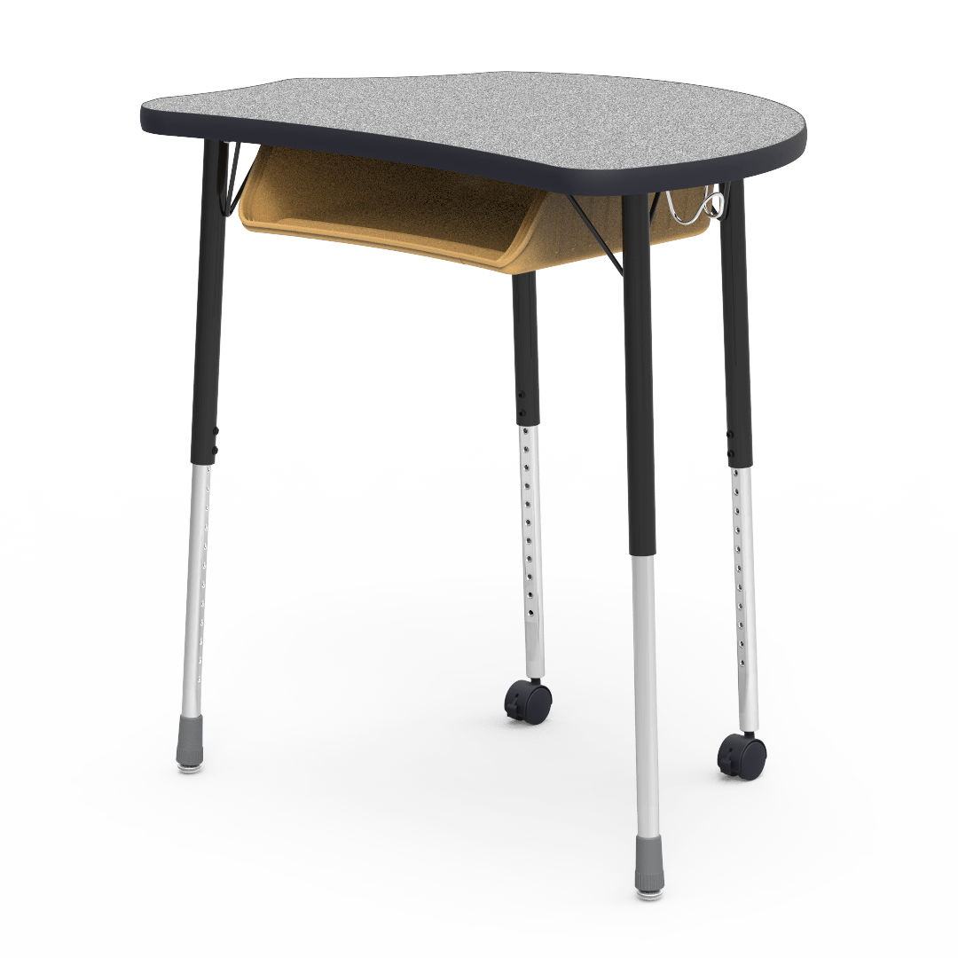 Virco MC2432BBC - Virco Molecule Series Student Desk 24" x 32" Laminate Top with Plastic Book-Box and two Casters- Create Shapes when Pushed Together - SchoolOutlet