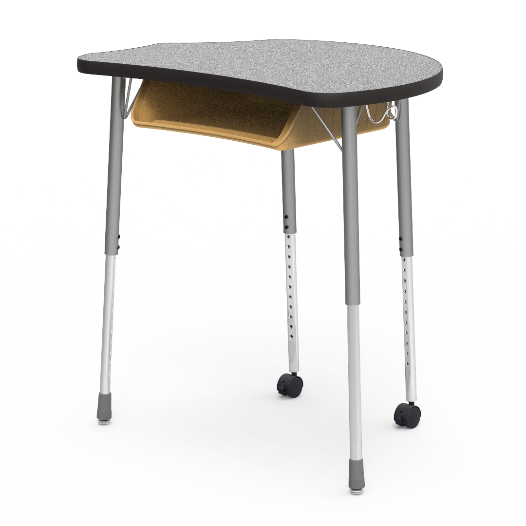 Virco MC2432BBC - Virco Molecule Series Student Desk 24" x 32" Laminate Top with Plastic Book-Box and two Casters- Create Shapes when Pushed Together - SchoolOutlet