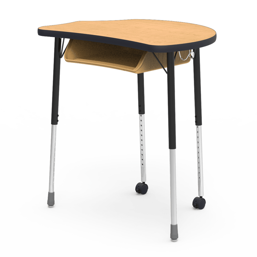 Virco MC2432BBC - Virco Molecule Series Student Desk 24" x 32" Laminate Top with Plastic Book-Box and two Casters- Create Shapes when Pushed Together - SchoolOutlet