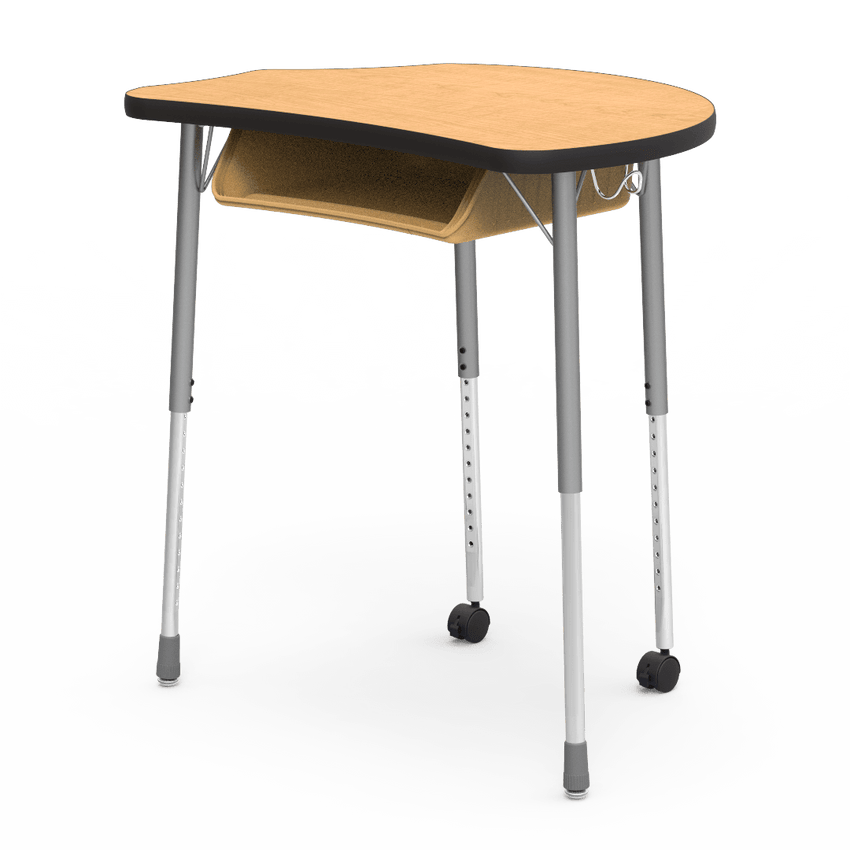 Virco MC2432BBC - Virco Molecule Series Student Desk 24" x 32" Laminate Top with Plastic Book-Box and two Casters- Create Shapes when Pushed Together - SchoolOutlet