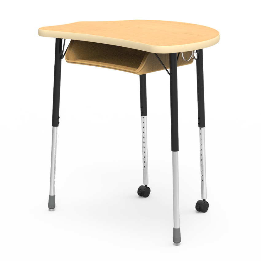 Virco MC2432BBC - Virco Molecule Series Student Desk 24" x 32" Laminate Top with Plastic Book-Box and two Casters- Create Shapes when Pushed Together - SchoolOutlet