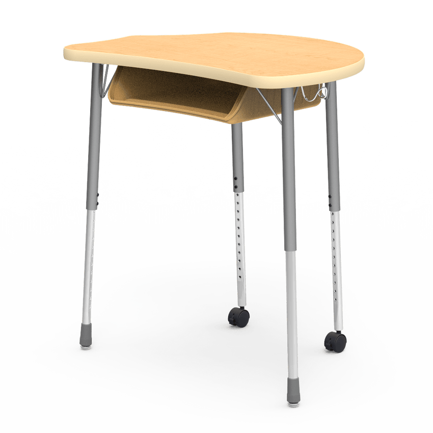 Virco MC2432BBC - Virco Molecule Series Student Desk 24" x 32" Laminate Top with Plastic Book-Box and two Casters- Create Shapes when Pushed Together - SchoolOutlet