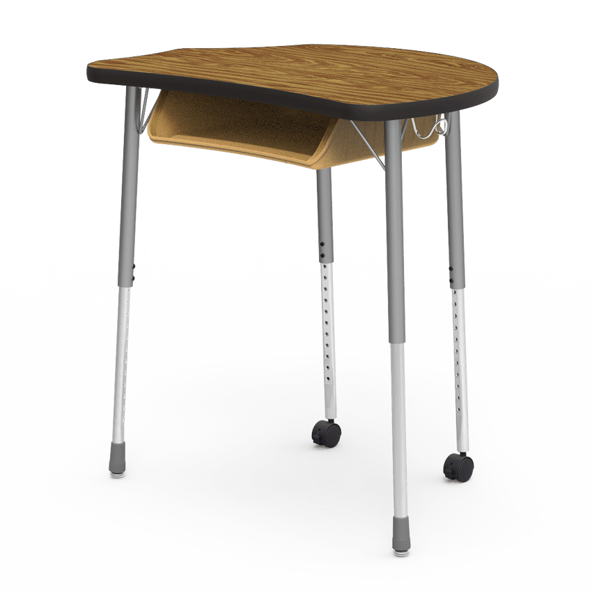 Virco MC2432BBC - Virco Molecule Series Student Desk 24" x 32" Laminate Top with Plastic Book-Box and two Casters- Create Shapes when Pushed Together - SchoolOutlet