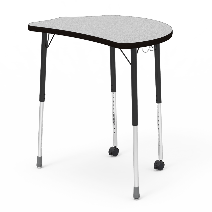 Virco Molecule Series Student Desk 24" x 32" Laminate Top with Backpack Hanger and two Casters- Create Shapes when Pushed Together - SchoolOutlet