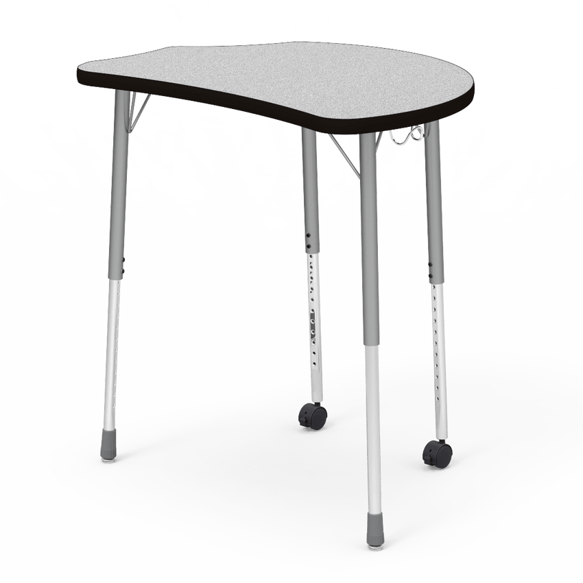 Virco Molecule Series Student Desk 24" x 32" Laminate Top with Backpack Hanger and two Casters- Create Shapes when Pushed Together - SchoolOutlet