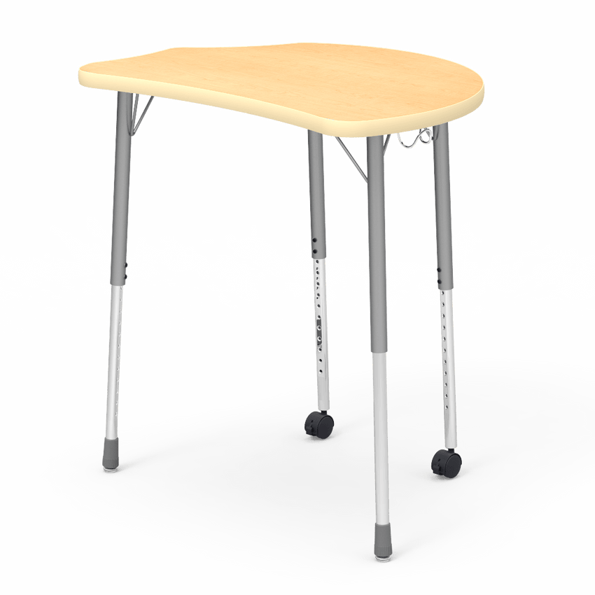 Virco Molecule Series Student Desk 24" x 32" Laminate Top with Backpack Hanger and two Casters- Create Shapes when Pushed Together - SchoolOutlet