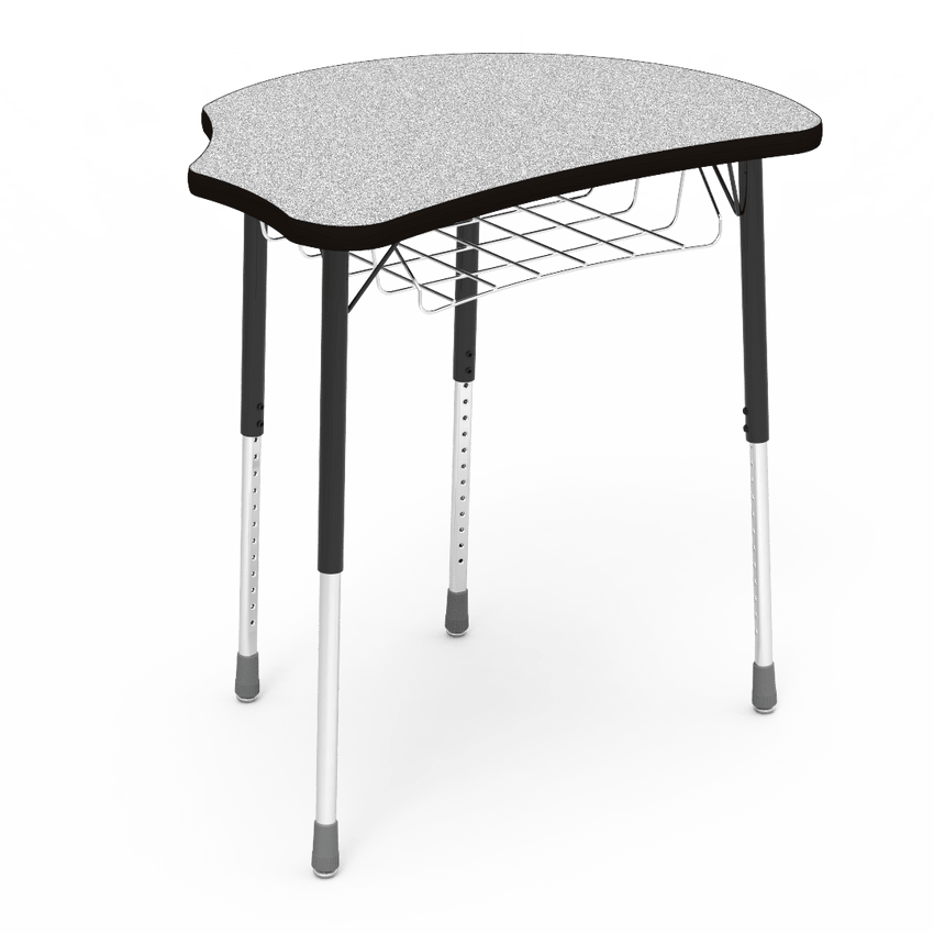 Virco Molecule Series Student Desk 24" x 32" Laminate Top with Wire Book-Rack - Create Shapes when Pushed Together - SchoolOutlet