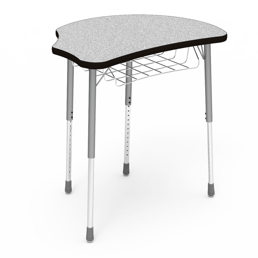 Virco Molecule Series Student Desk 24" x 32" Laminate Top with Wire Book-Rack - Create Shapes when Pushed Together - SchoolOutlet