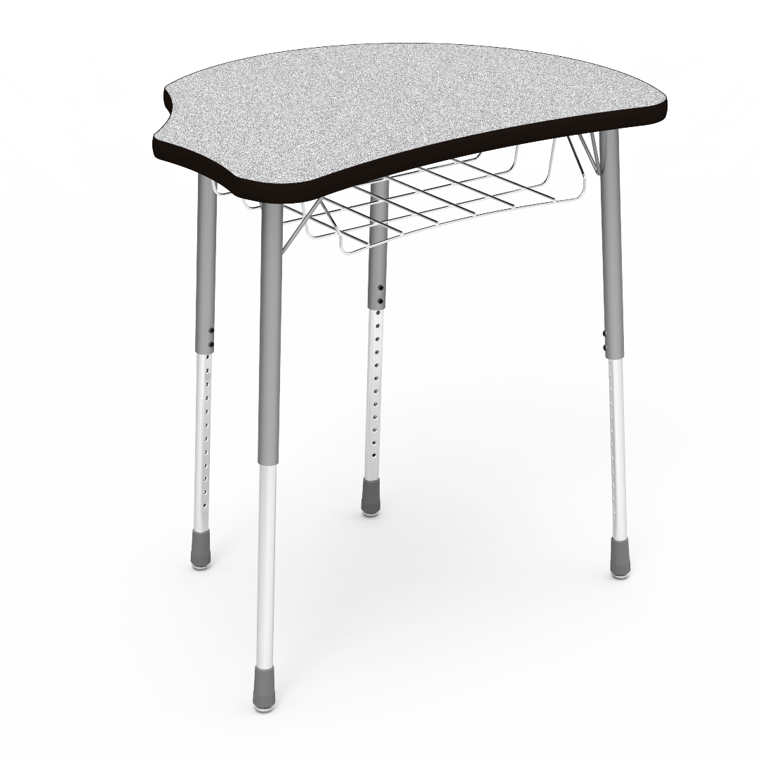 Virco Molecule Series Student Desk 24" x 32" Laminate Top with Wire Book-Rack - Create Shapes when Pushed Together - SchoolOutlet