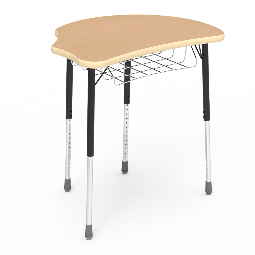 Virco Molecule Series Student Desk 24" x 32" Laminate Top with Wire Book-Rack - Create Shapes when Pushed Together - SchoolOutlet