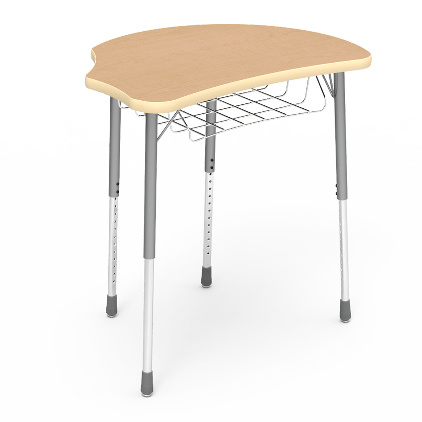 Virco Molecule Series Student Desk 24" x 32" Laminate Top with Wire Book-Rack - Create Shapes when Pushed Together - SchoolOutlet