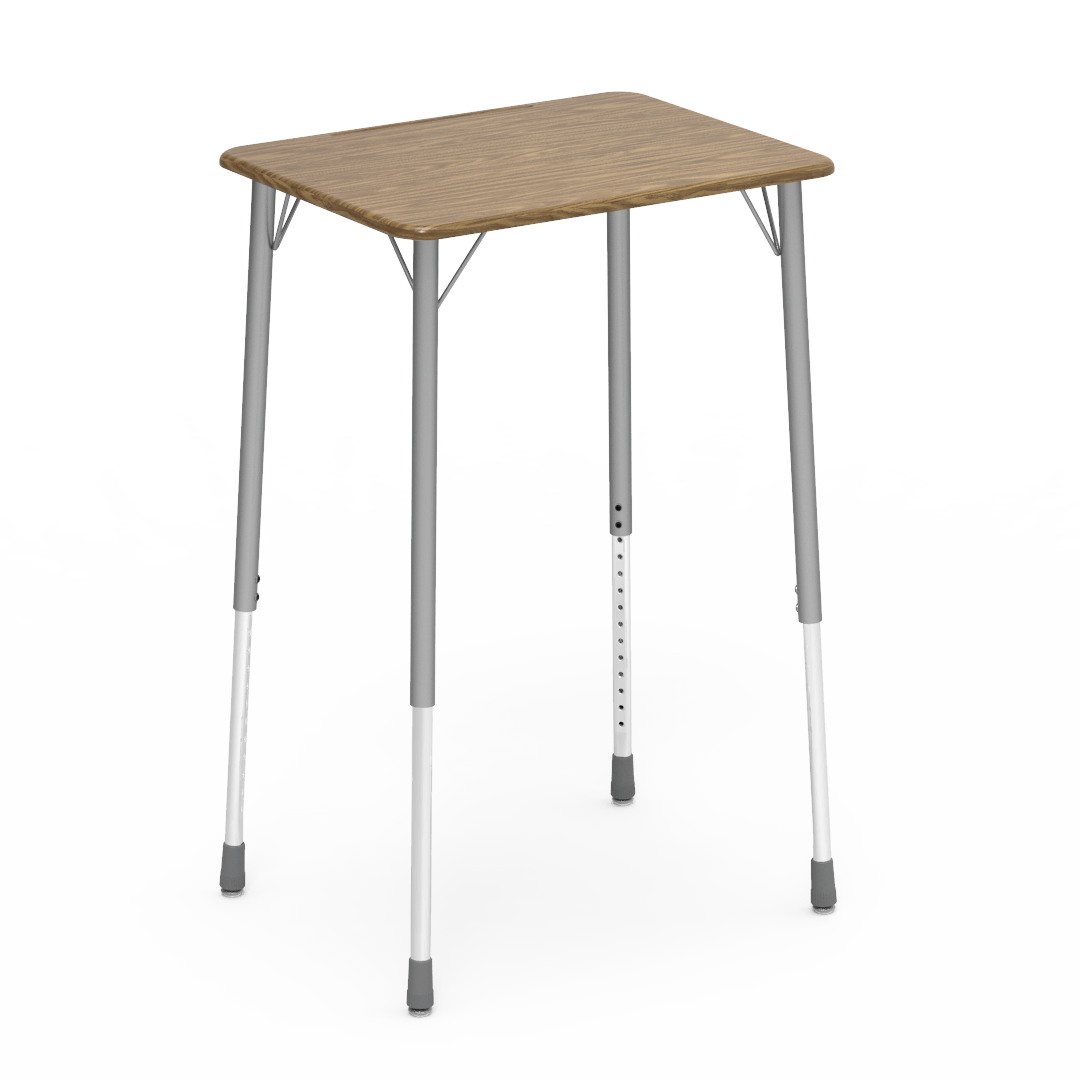 Virco Z2026SUM - ZUMA Series Stand-Up Height Student Desk, Hard Plastic 20" x 26-1/8" Top, 29"-41"H - SchoolOutlet