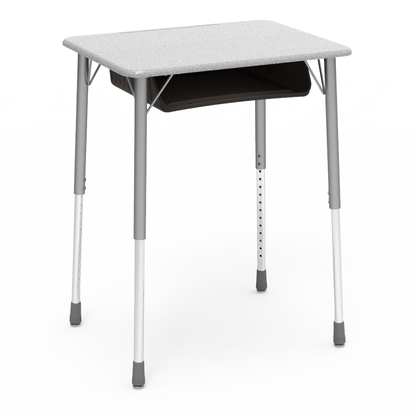 Virco ZADJ2026BOXM - ZUMA Series Student Desk, Hard Plastic 20" x 26-1/8" Top, 22"-34"H with plastic book box - SchoolOutlet