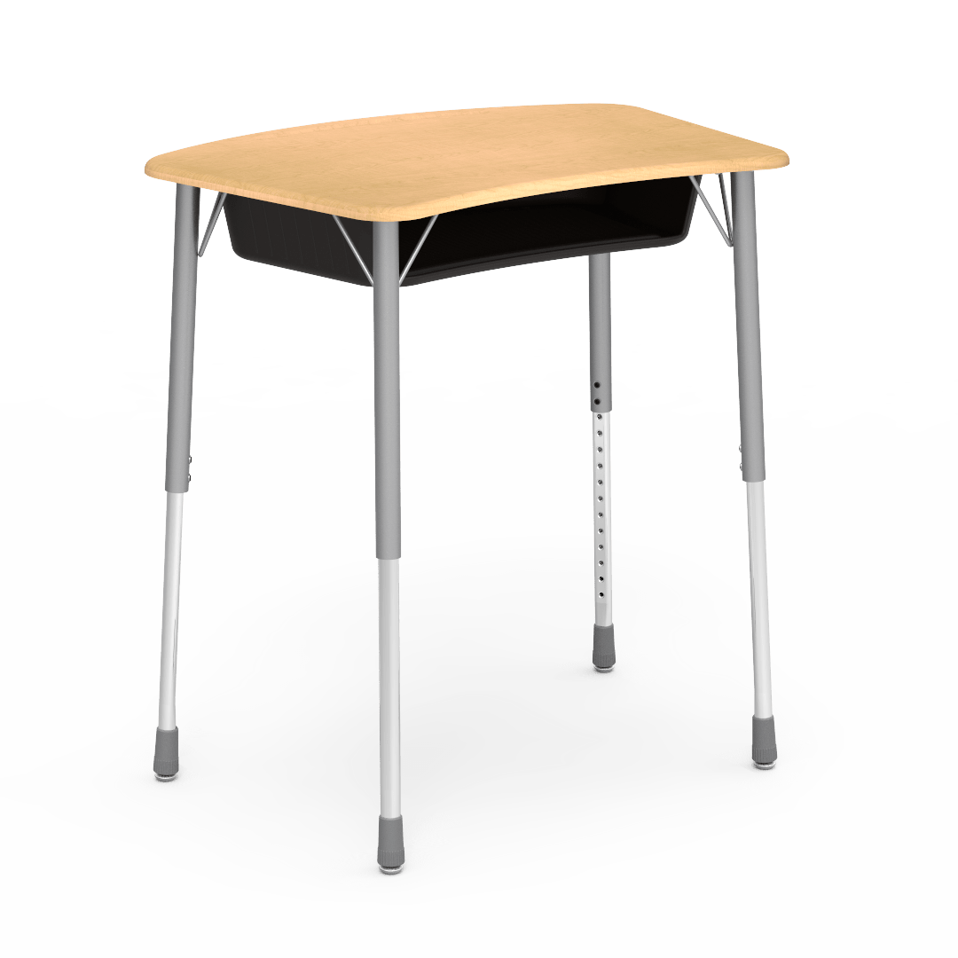 Virco ZADJ2031BOXM - ZUMA Series Student Desk, Hard Plastic 22 3/4" x 31 5/8" Top with plastic book box - SchoolOutlet