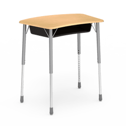 Virco ZADJ2031BOXM - ZUMA Series Student Desk, Hard Plastic 22 3/4" x 31 5/8" Top with plastic book box