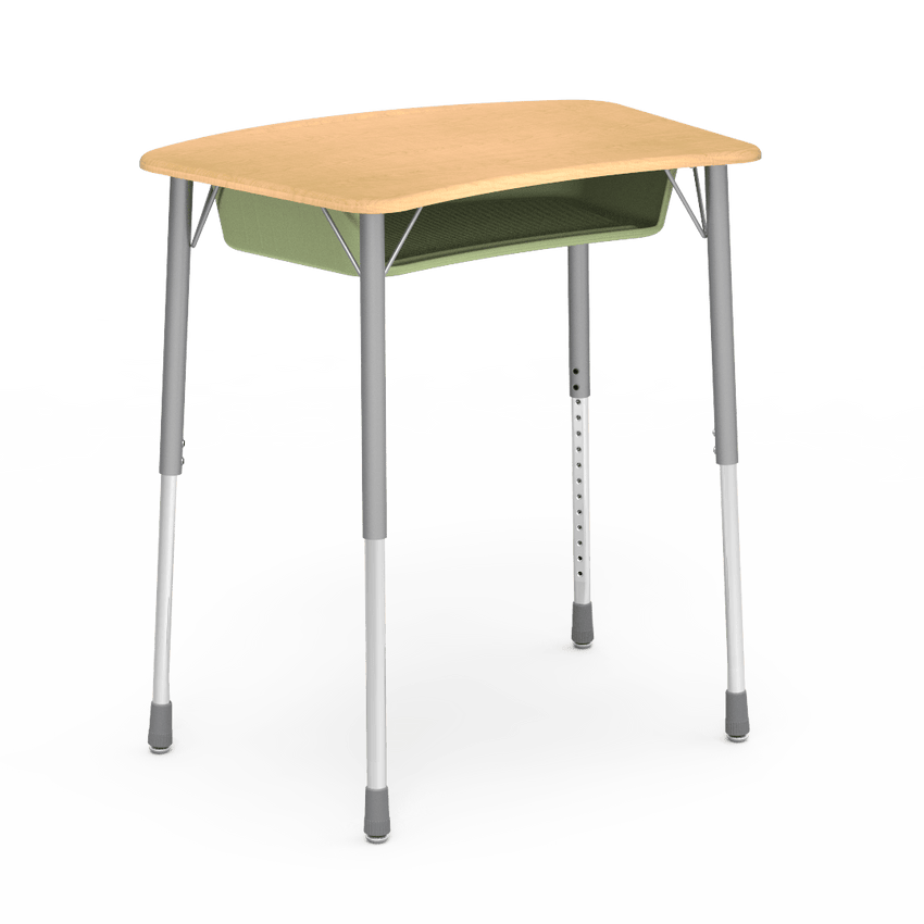Virco ZADJ2031BOXM - ZUMA Series Student Desk, Hard Plastic 22 3/4" x 31 5/8" Top with plastic book box - SchoolOutlet