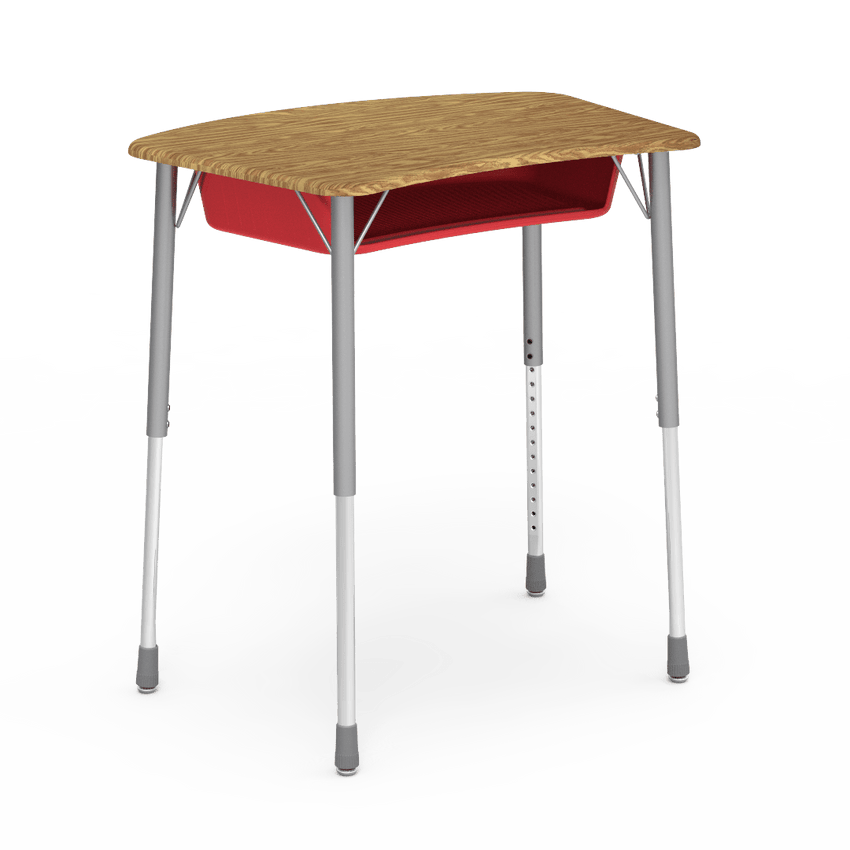 Virco ZADJ2031BOXM - ZUMA Series Student Desk, Hard Plastic 22 3/4" x 31 5/8" Top with plastic book box - SchoolOutlet