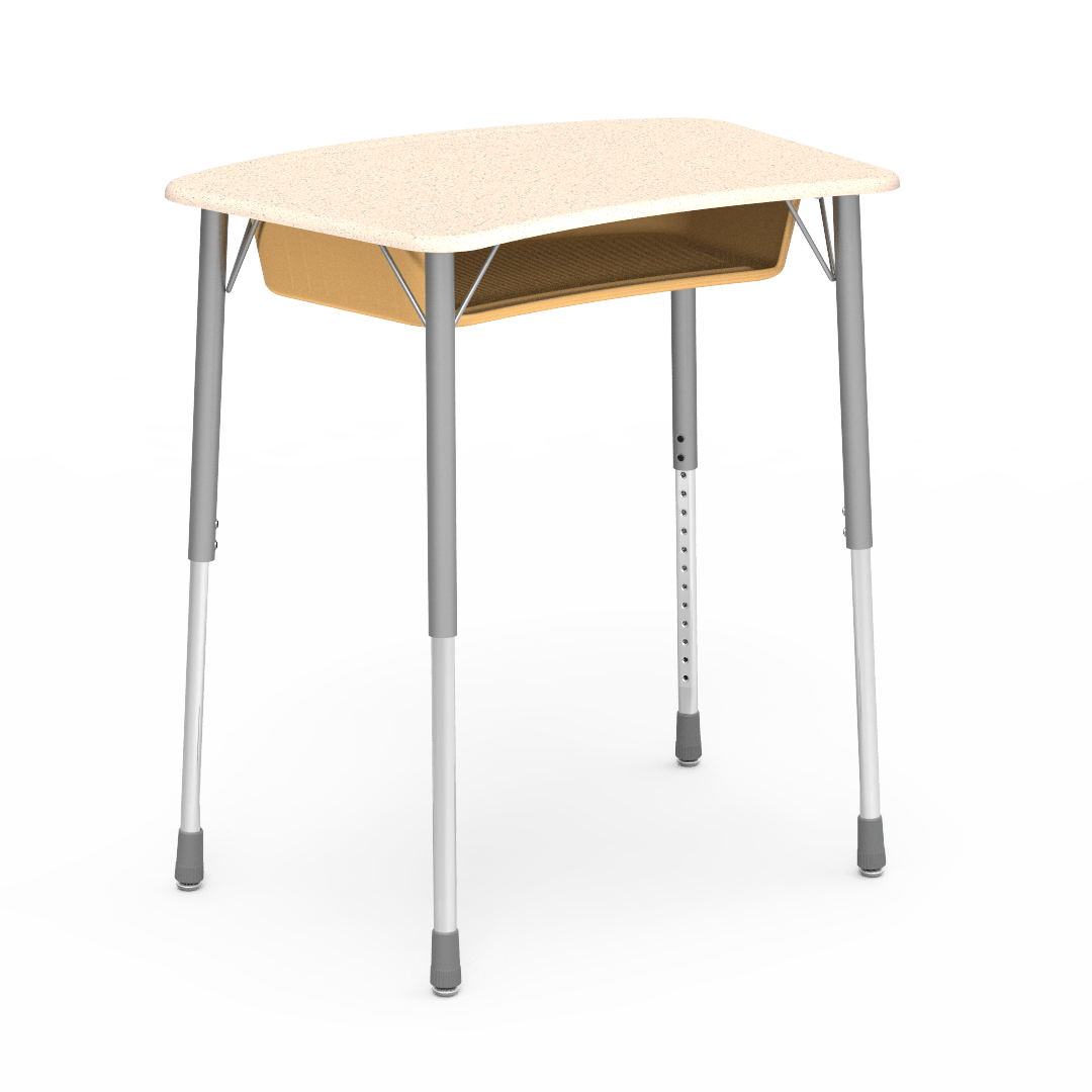 Virco ZADJ2031BOXM - ZUMA Series Student Desk, Hard Plastic 22 3/4" x 31 5/8" Top with plastic book box - SchoolOutlet