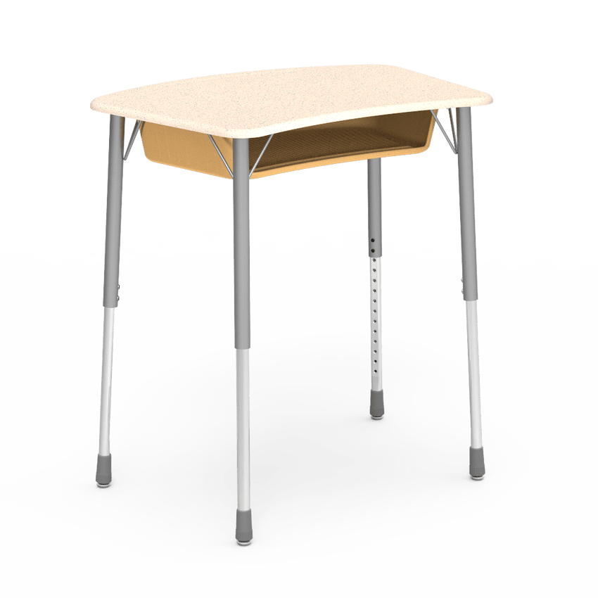Virco ZADJ2031BOXM - ZUMA Series Student Desk, Hard Plastic 22 3/4" x 31 5/8" Top with plastic book box - SchoolOutlet