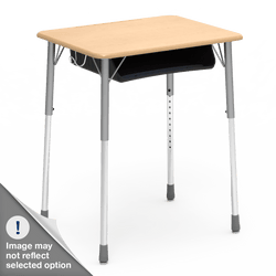 Virco ZADJ2031BRTM - ZUMA Series Student Desk, 22 3/4" x 31 5/8" Hard Plastic Top with wire book box with pencil tray