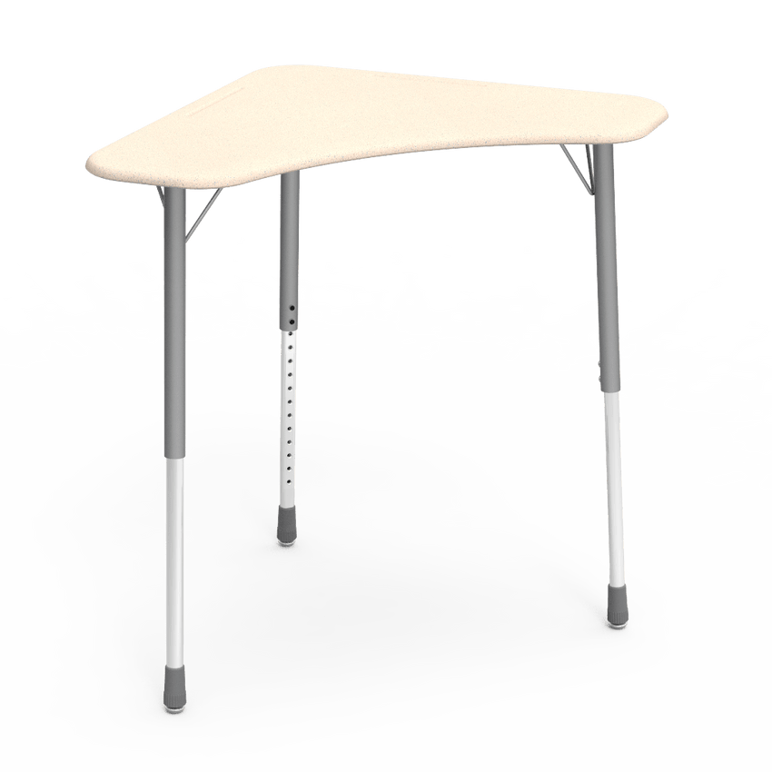 Virco ZBOOMM - ZUMA Series Student Desk - Boomerang Shape, Hard Plastic Top, 22"-34"H - SchoolOutlet