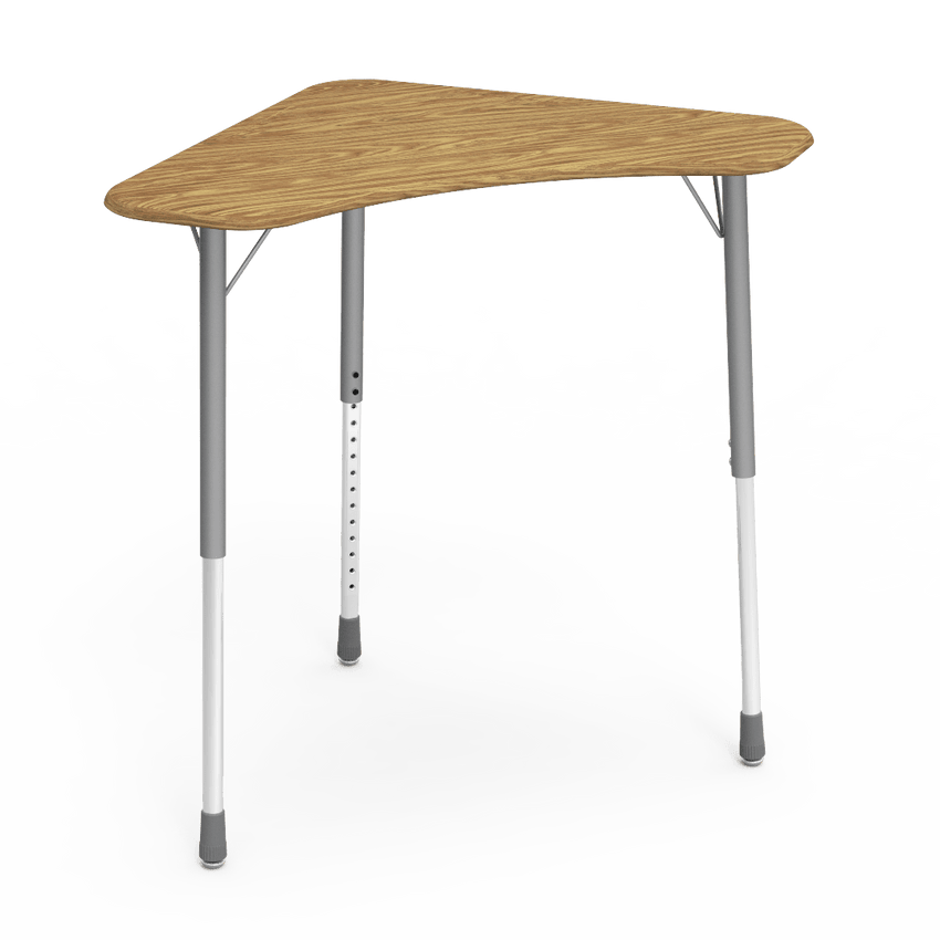 Virco ZBOOMM - ZUMA Series Student Desk - Boomerang Shape, Hard Plastic Top, 22"-34"H - SchoolOutlet